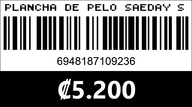 Código de barras de PLANCHA DE PELO SAEDAY SD-923