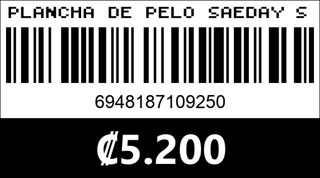 Código de barras de PLANCHA DE PELO SAEDAY SD-925