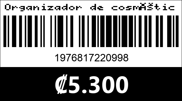 Código de barras de Organizador de cosméticos de 2 gavetas.