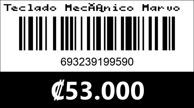 Código de barras de Teclado Mecánico Marvo KG954G