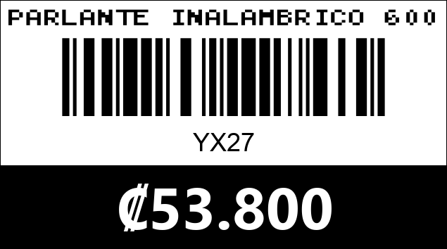 Código de barras de PARLANTE INALAMBRICO 6000MAH YX-27 100W...