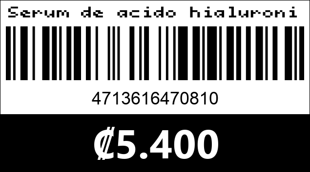 Código de barras de Serum de acido hialuronico Amuse.