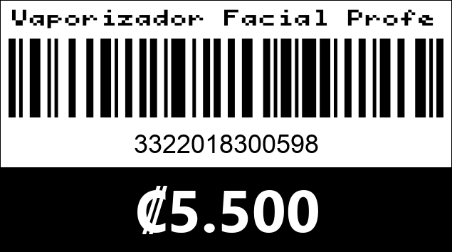 Código de barras de Vaporizador Facial Profesional Osenjie. 