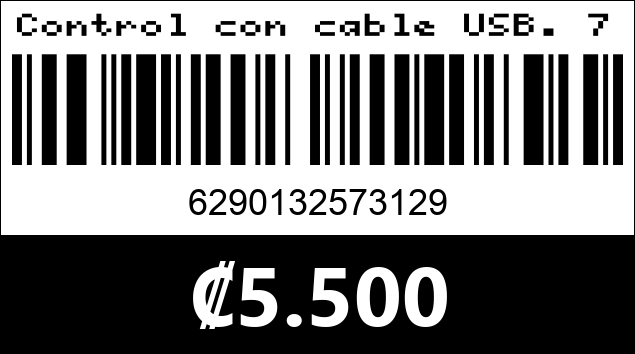 Código de barras de Control con cable USB. 702