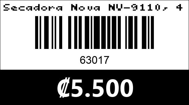 Código de barras de Secadora Nova NV-9110, 4000W.