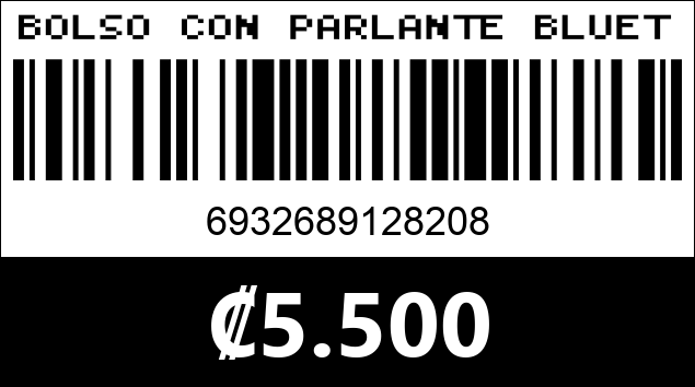 Código de barras de BOLSO CON PARLANTE BLUETOOTH PR-1035