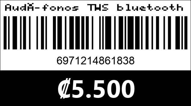 Código de barras de Audífonos TWS bluetooth. H08
