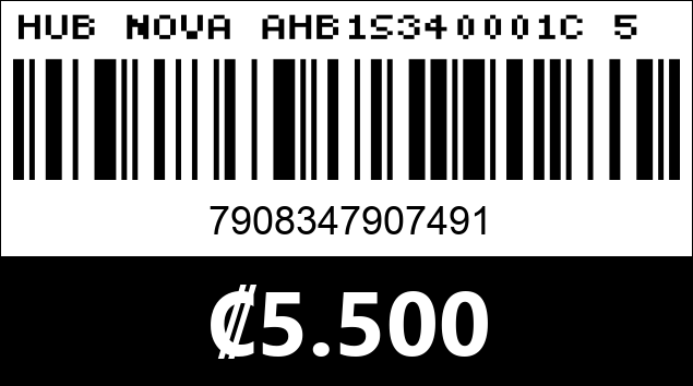 Código de barras de HUB NOVA AHB1S340001C 5 EN 1 USB-A 3.0 4 PUERTOS USB-A
