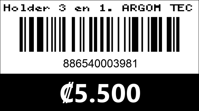 Código de barras de Holder 3 en 1. ARGOM TECH 