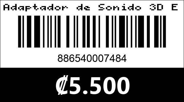 Código de barras de Adaptador de Sonido 3D Estéreo USB Tipo-C. Argom Tech