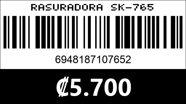 Código de barras de RASURADORA SK-765