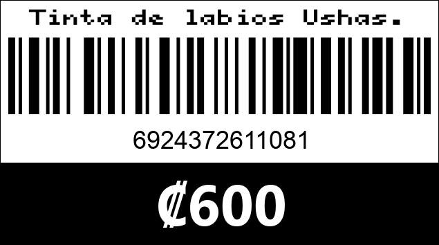Código de barras de Tinta de labios Ushas.