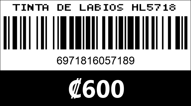 Código de barras de TINTA DE LABIOS HL5718