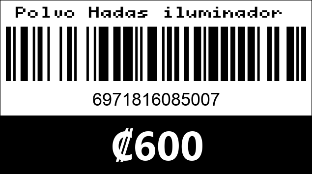 Código de barras de Polvo Hadas iluminador 