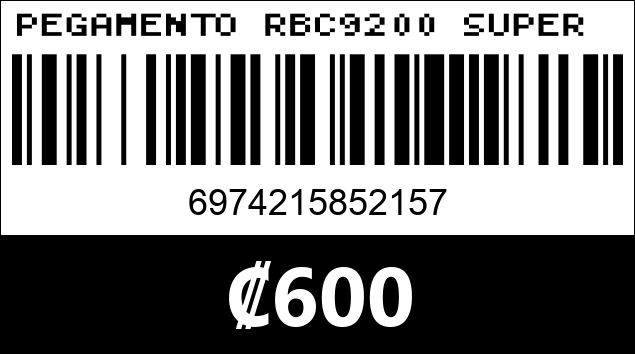 Código de barras de PEGAMENTO RBC9200 SUPER GLUE...