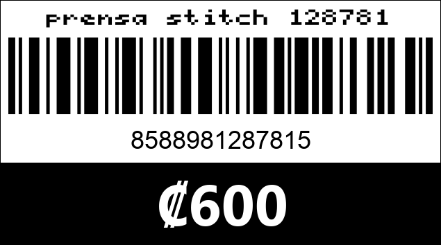 Código de barras de prensa stitch 128781
