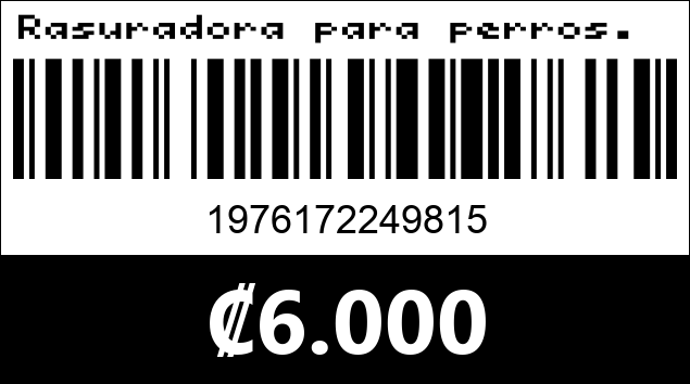 Código de barras de Rasuradora para perros. WL-501 Waikil.