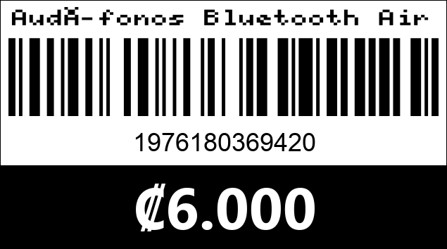 Código de barras de Audífonos Bluetooth Airpods Pro, 1.1