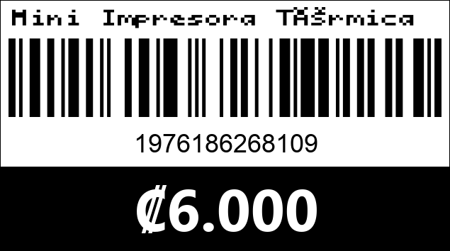 Código de barras de Mini Impresora Térmica Portátil 