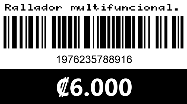 Código de barras de Rallador multifuncional. 