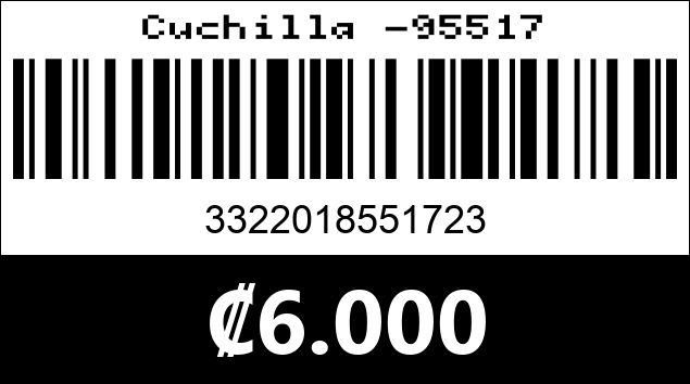 Código de barras de Cuchilla -95517