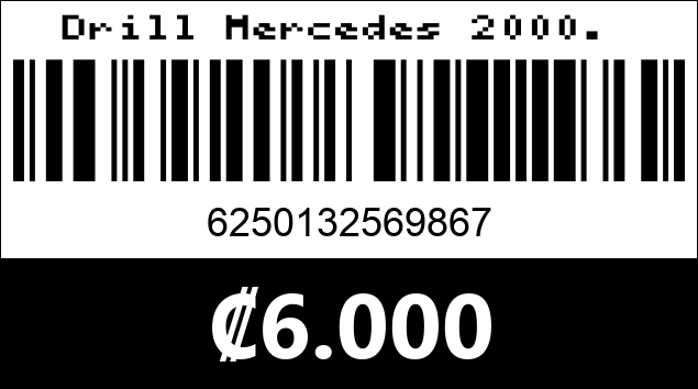 Código de barras de Drill Mercedes 2000. 