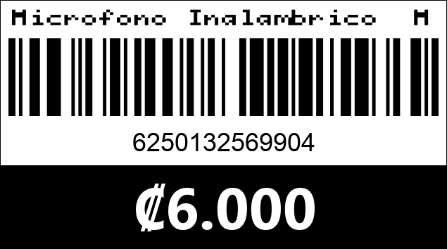 Código de barras de Microfono Inalambrico  MB-U12