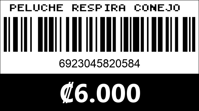 Código de barras de PELUCHE RESPIRA CONEJO 