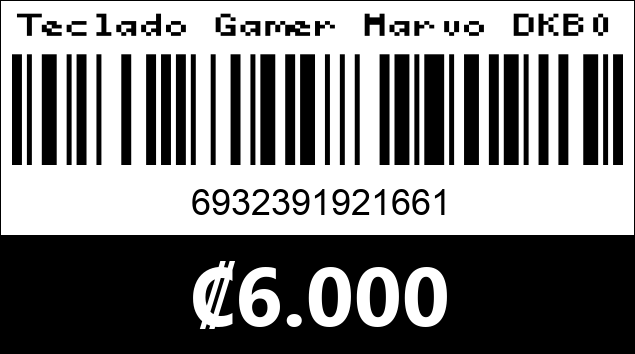 Código de barras de Teclado Gamer Marvo DKB001