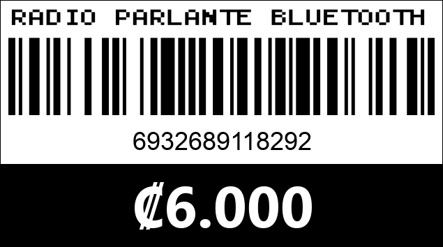 Código de barras de RADIO PARLANTE BLUETOOTH BJL-670