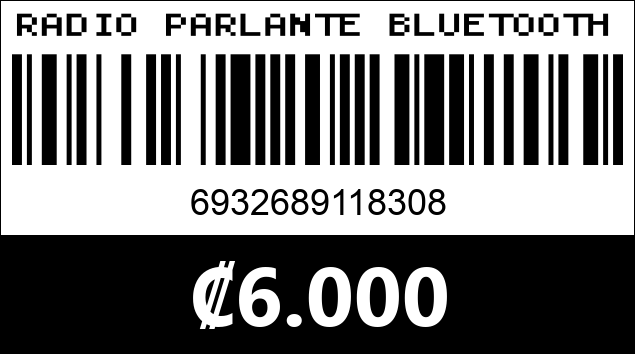 Código de barras de RADIO PARLANTE BLUETOOTH BJL-669
