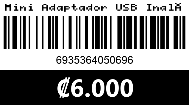 Código de barras de Mini Adaptador USB Inalámbrico TP-Link TL-WN823N