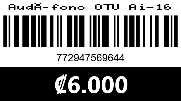Código de barras de Audífono OTU Ai-16