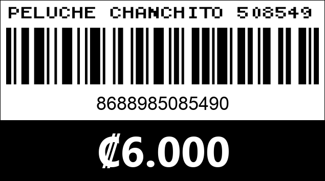 Código de barras de PELUCHE CHANCHITO 508549