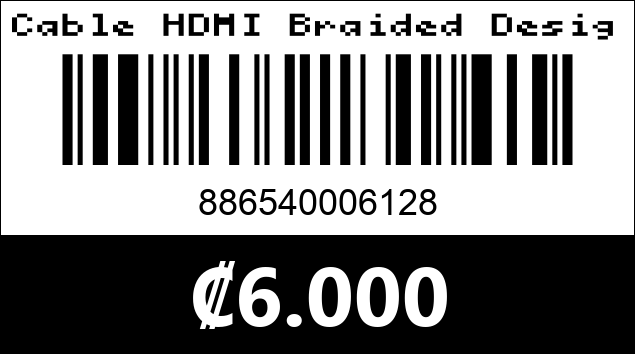 Código de barras de Cable HDMI Braided Design. 6ft. 3m. Argom Tech.
