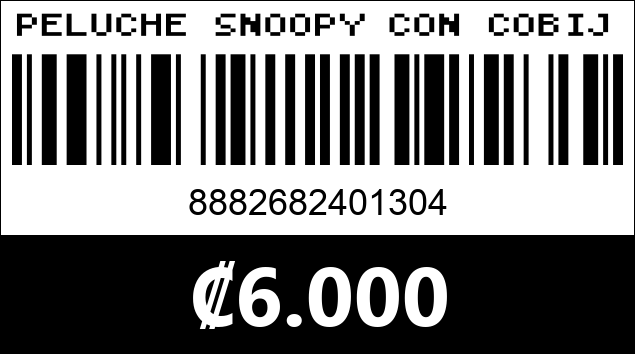 Código de barras de PELUCHE SNOOPY CON COBIJA 1304