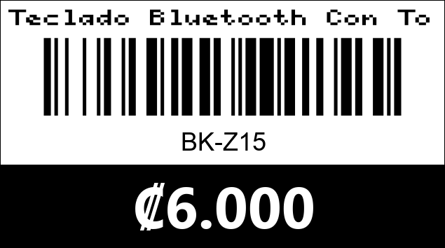 Código de barras de Teclado Bluetooth Con Touchpad 