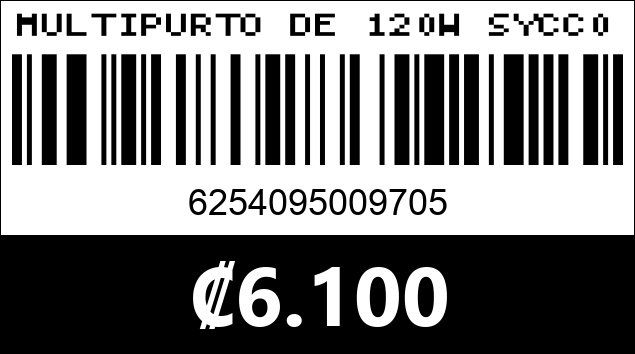 Código de barras de MULTIPURTO DE 120W SYCC0489...