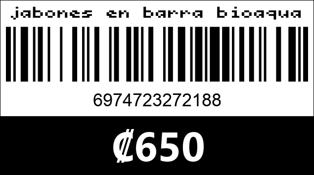 Código de barras de jabones en barra bioaqua variados