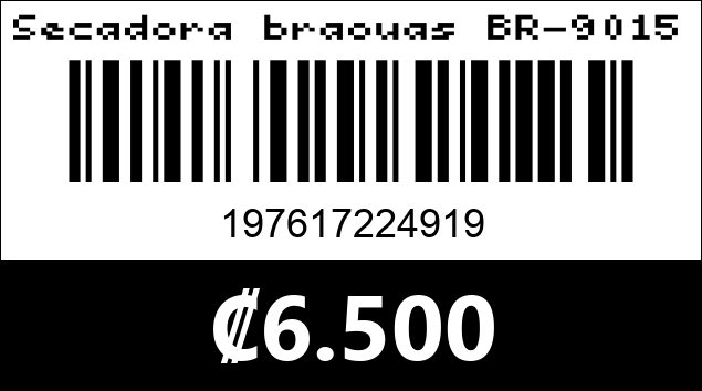 Código de barras de Secadora braouas BR-9015 
