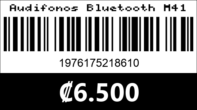 Código de barras de Audifonos Bluetooth M41