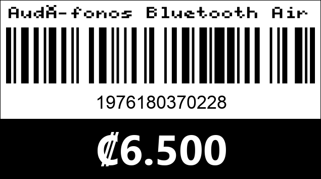 Código de barras de Audífonos Bluetooth Airpods 4 Gen, 1.1