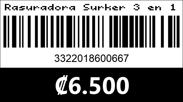 Código de barras de Rasuradora Surker 3 en 1 SK-7002
