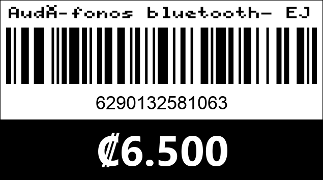 Código de barras de Audífonos bluetooth- EJ-P262