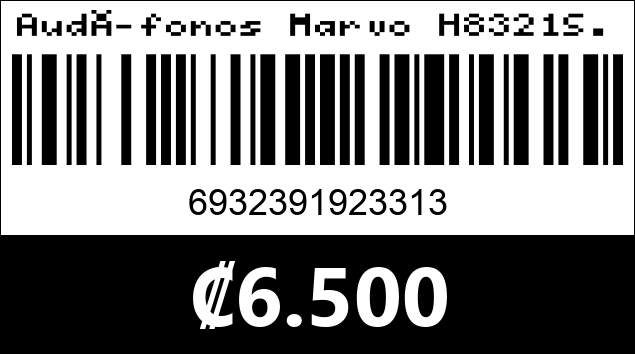 Código de barras de Audífonos Marvo H8321S.