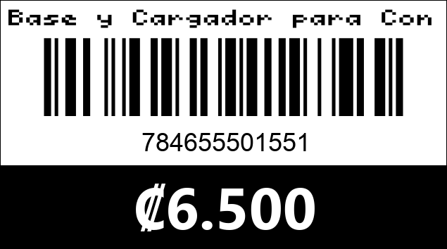 Código de barras de Base y Cargador para Control PS5 DOBE