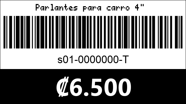 Código de barras de Parlantes para carro 4" XS-GTF1026 100W 10cm