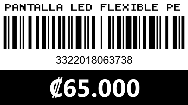 Código de barras de PANTALLA LED FLEXIBLE PERVOI CTC-949T 19CM X 133CM 