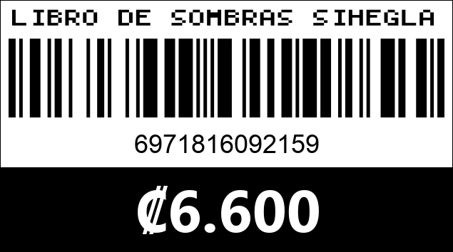 Código de barras de LIBRO DE SOMBRAS SIHEGLAN F9215