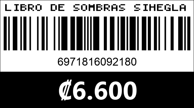 Código de barras de LIBRO DE SOMBRAS SIHEGLAN F9218